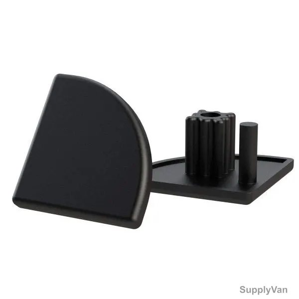 Extrusion End Cap Cover, 45 Series 4545R, Plastic, 45 x 45MM, Black, 25 Pcs/Pack