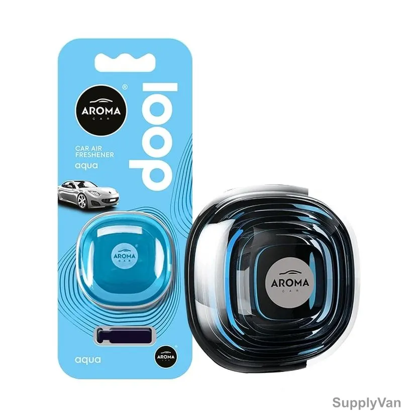 Aroma Loop Gel Car Air Freshener, Vent Clip, Aqua, 8GM