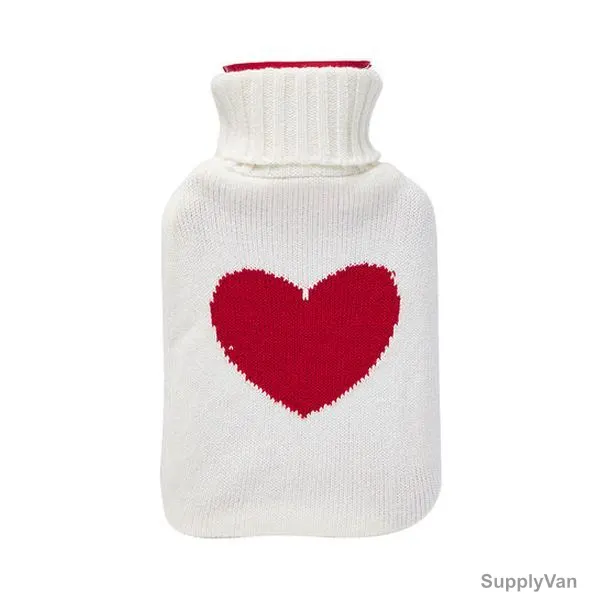 3W Knitted Cover Hot Water Bottle, 3W KN-HRT-0036, 1 Ltr, White — image 1