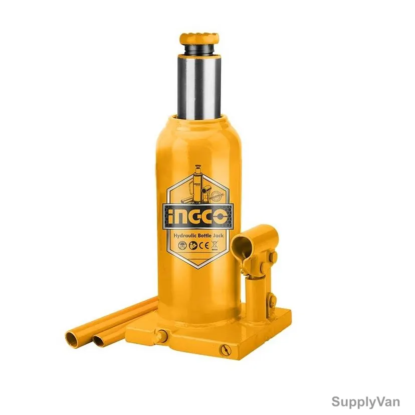 Ingco Hydraulic Bottle Jack, HBJ402, 190MM-370MM Height, 4 Ton Capacity