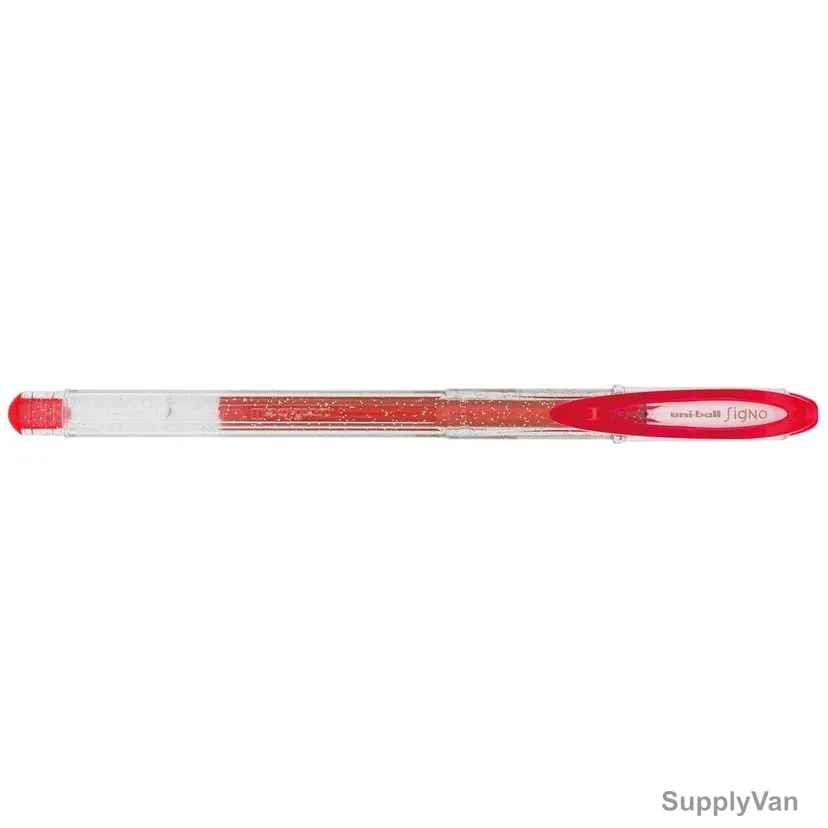 Uni-Ball Glitter Gel Ink Pen, UM120SP-RD, Signo Sparkling, 1.0MM Tip, Red, 12 Pcs/Pack