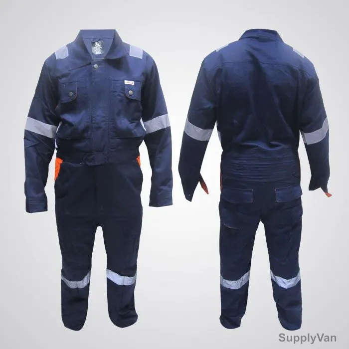 Prime Captain Doha Coverall With Reflective Tape, D592, XL, Deep Blue