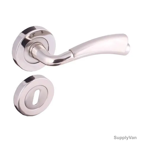 Doganlar Door Handle, Vektor, Brass, Satin Nickel