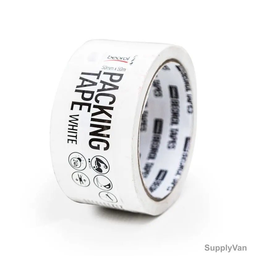 Beorol Packing Tape, STB, Acrylic Adhesive, 50MM x 50 Mtrs, White — image 1