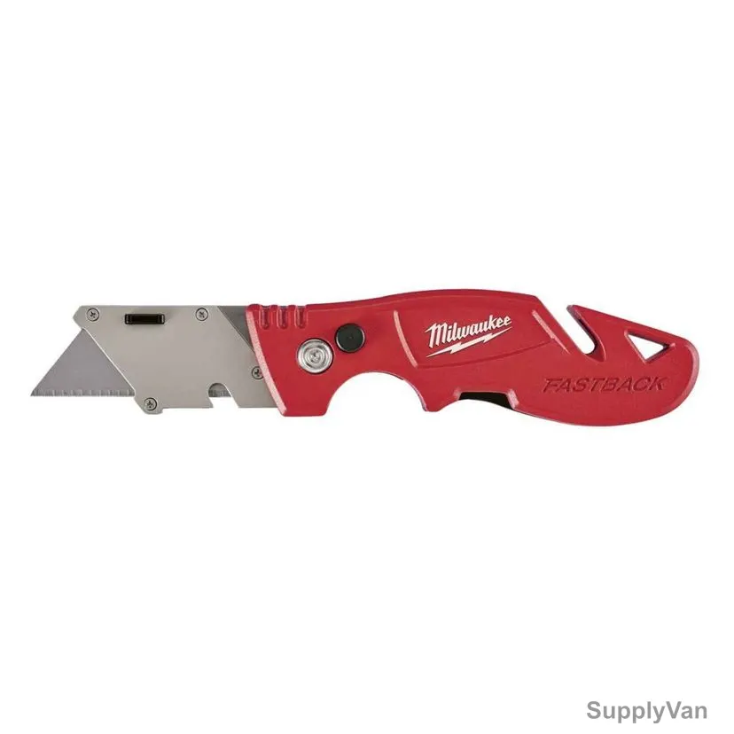 Milwaukee Flip Utility Knife With Blade Storage, 4932471358, Fastback, 6.75 Inch, Red — image 1
