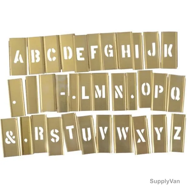 Clip On Stencil Set, 10027, Letters, 3/4 Inch, Brass, 33 Pcs/Set