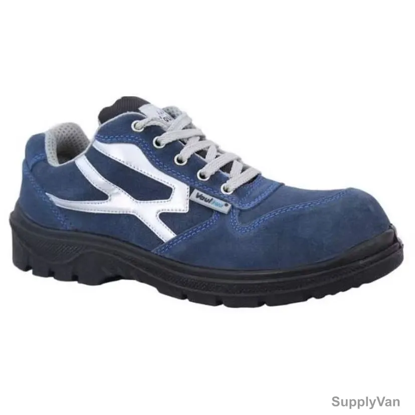 Vaultex Steel Toe Low Ankle Protective Footwear, IMK, Suede Leather, SBP, Size38, Blue