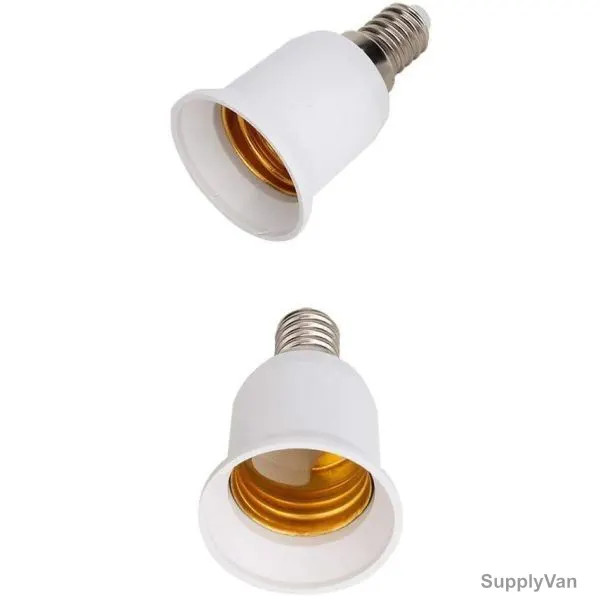 Lamp Bulb Holder, E14 to E27 Base, White, 2 Pcs/Pack — image 1