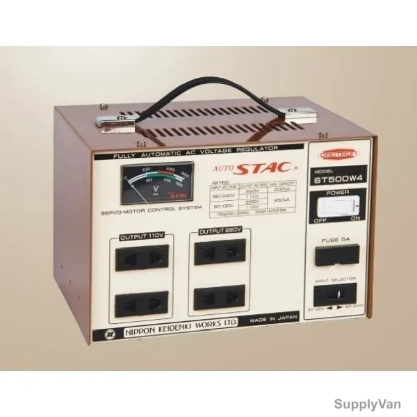 Auto Stac Full Automatic AC Voltage Regulator, ST500W4, 500VA, Brown