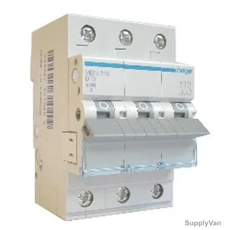 Hager Miniature Circuit Breaker, MCN310, 3P, Curve C, 10A