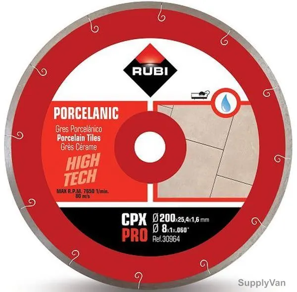 Rubi Porcelain Tile Diamond Blade, 030964, 200MM
