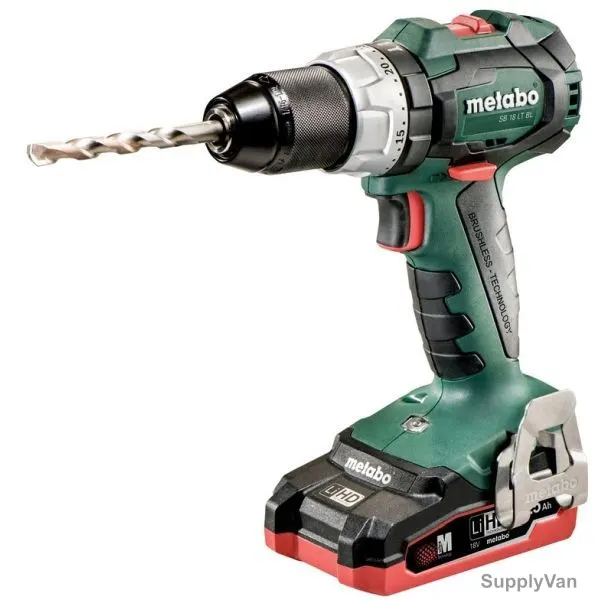 Metabo Cordless Hammer Drill With Plastic Case, SB-18-LT-BL, 602316820, 18V, 2 x 3.5Ah Battery