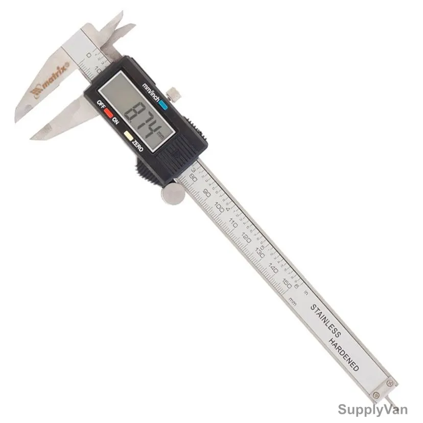 Mtx Electronic Vernier Caliper, 316119, Stainless Steel, 1.5V, 150MM