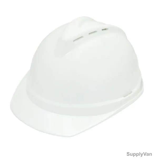Ameriza Safety Ventilated Helmet With Ratchet Suspension, A518240820, White, Free Size