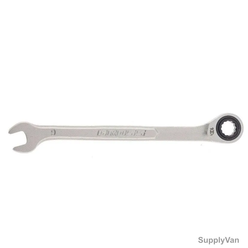 Gross Combination Ratchet Wrench, 14847, CrV Steel, 9MM, 100 Teeth