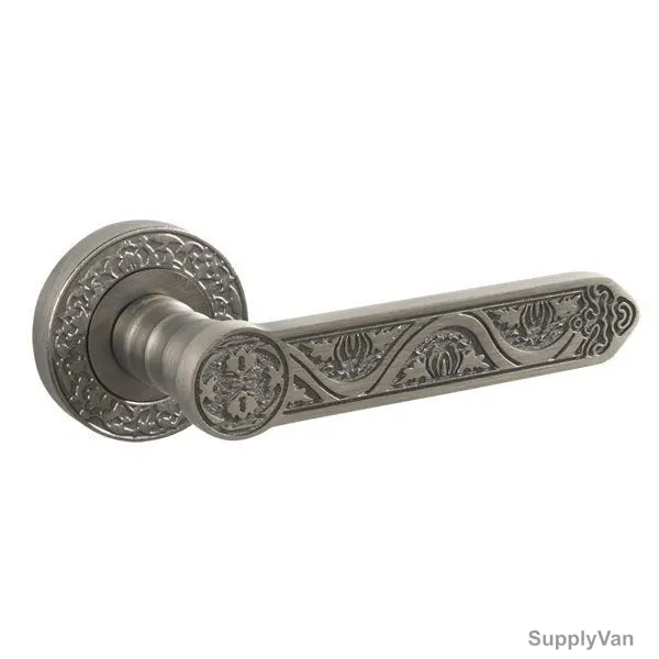 Doganlar Door Handle, Barok, Zinc, Silver