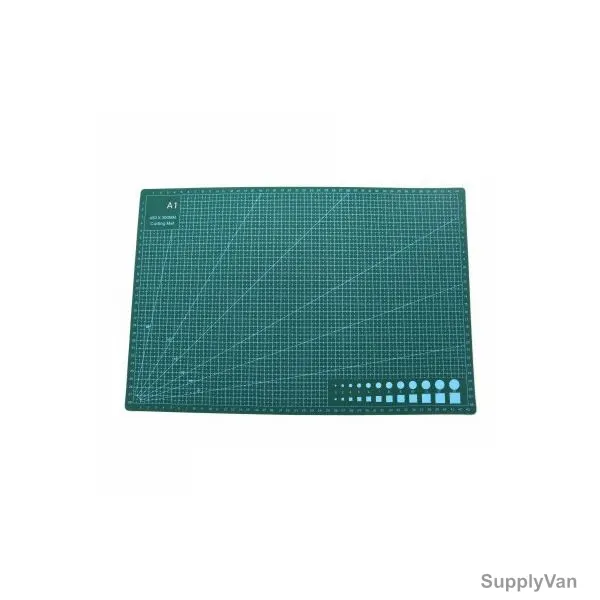 Double-Sided Self Healing Cutting Mat, PVC, A1, 60CM Width x 90CM Length, Green