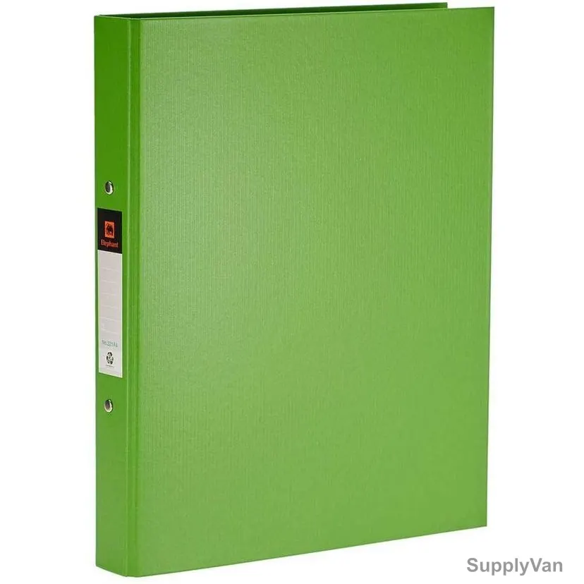 Elephant 2 Ring Binder, 221GN, O Ring, Green, 12 Pcs/Pack
