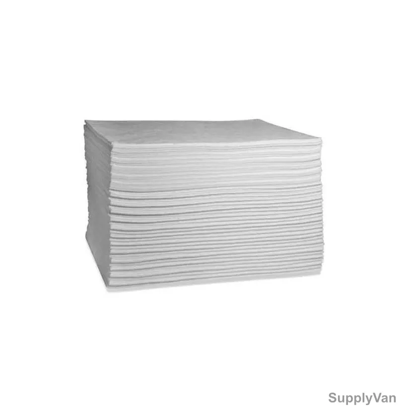 Dsorb Oil Sorbent Pad, WP102, Polypropylene, 40CM Width x 50CM Length, White, 100 Pcs/Pack