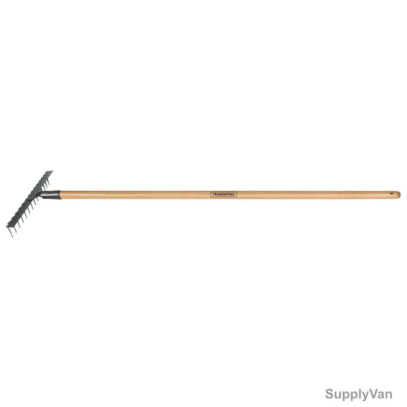 Tramontina Stamped Teeth Rake With 120CM Wood Handle, 77110644, 14 Teeth, Black — image 1