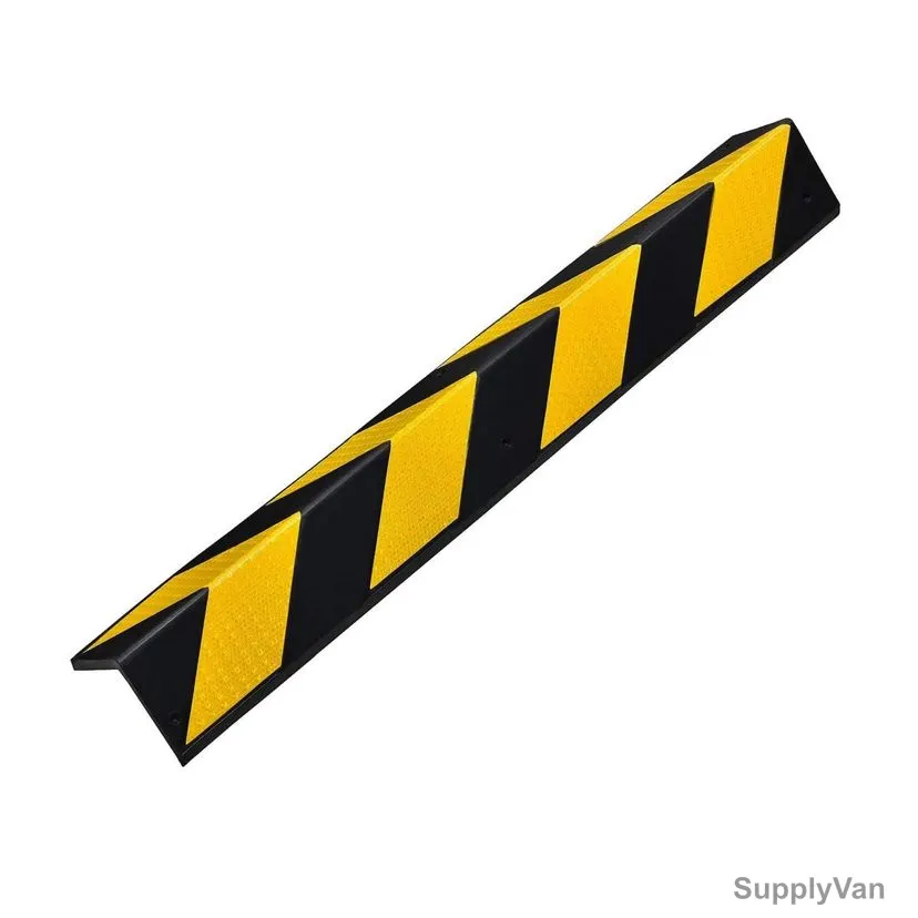 Parking Corner Guard, Rubber, 10MM Thk, 90MM x 90MM Wing Size, 1 Mtr Length, Yellow/Black — image 1