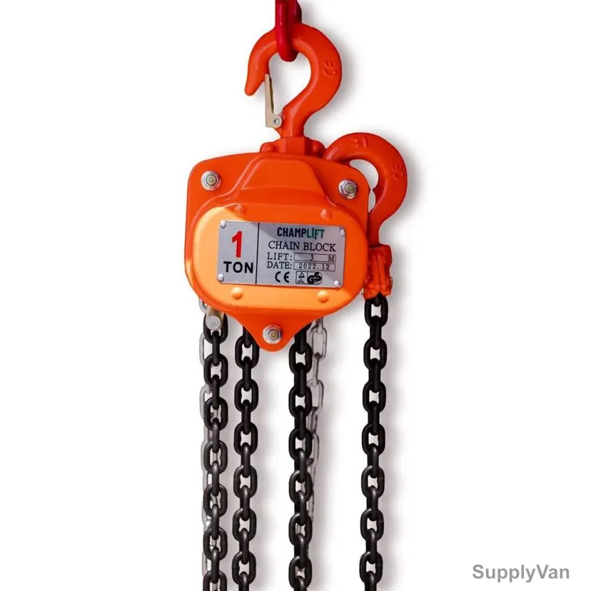 Champlift Chain Block, CB1T, 3 Mtrs Standard Lift, 1 Ton Weight Capacity