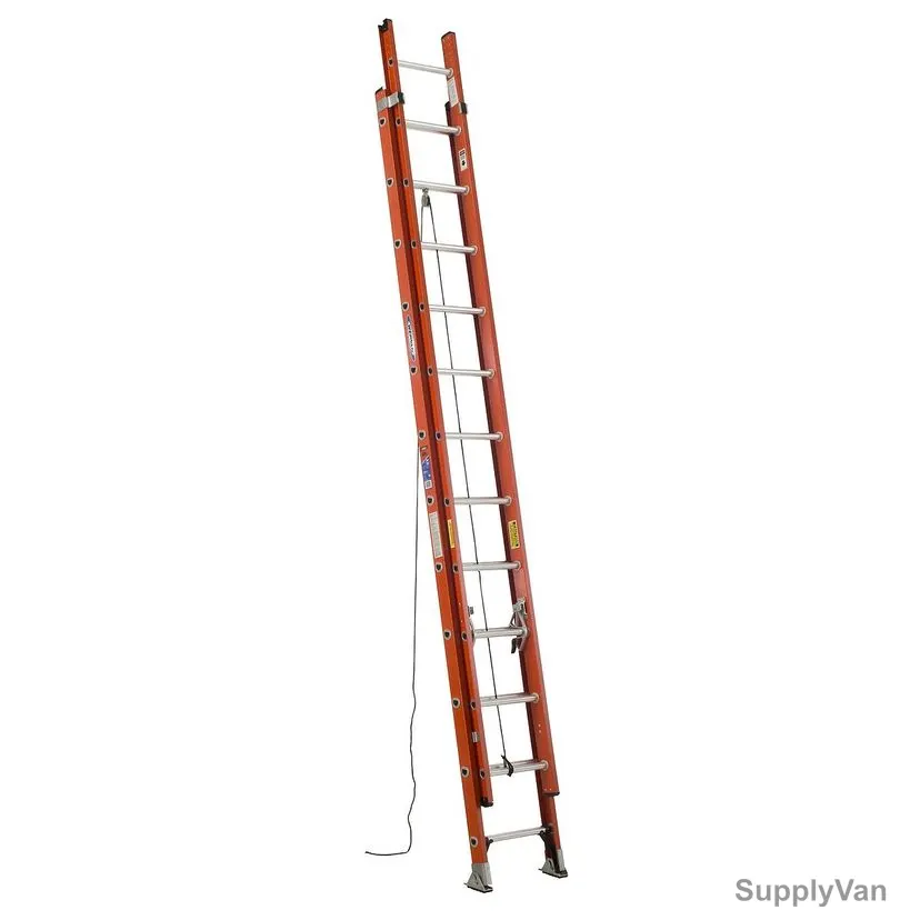 Werner Dual Section Extension Ladder, D6224-2, Fiberglass, D-Rung, 12+12 Steps, 136 Kg Weight Capacity — image 1