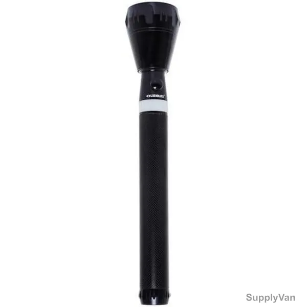 Olsenmark Rechargeable LED Flashlight with Night Glow, OMFL2648, 2000 Mtrs Beam Distance, Black