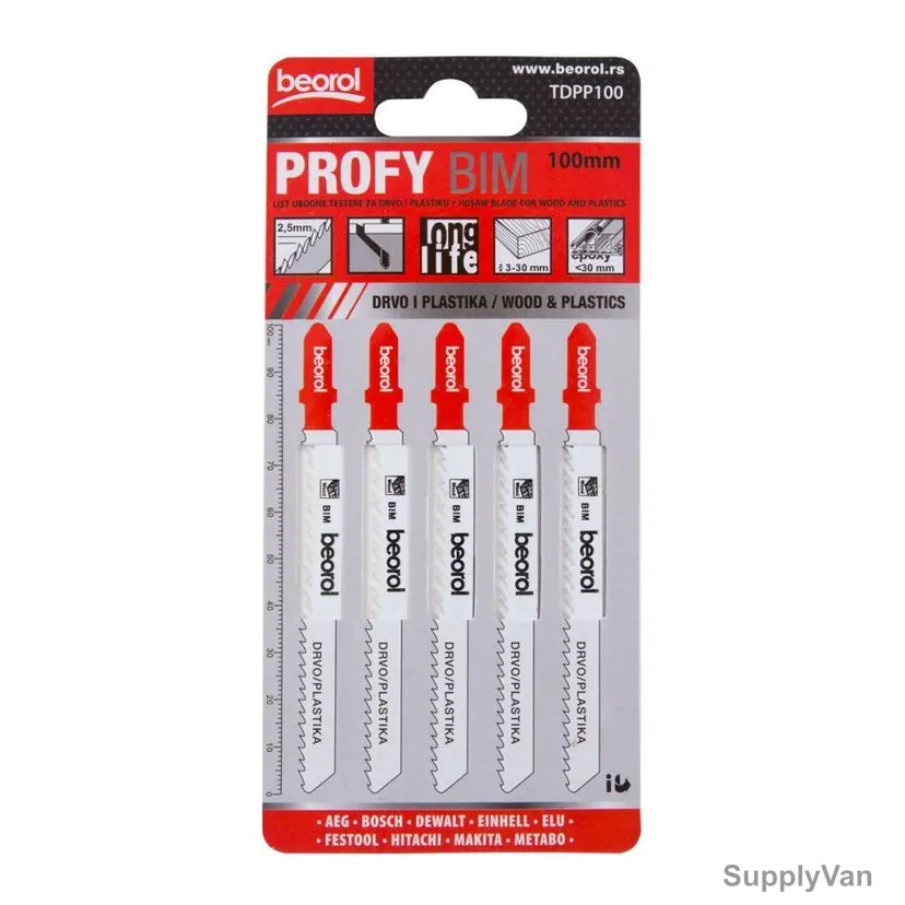 Beorol Jigsaw Blade, TDPP100, Professional, PK5