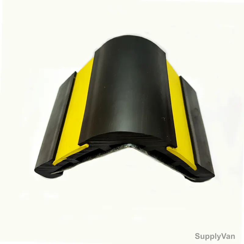 Bulwark Rubber Corner Guard, Without Clip and With Yellow Strip, 75 x 75MM