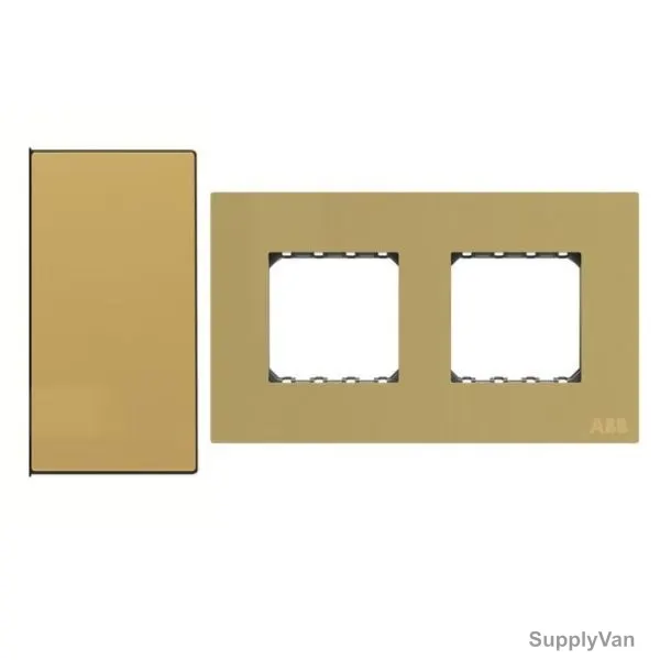 ABB Electrical Switch With Double Rocker Frame, AMD11622-MG+AMD5244-MG, Millenium, 4 Gang, 2 Way, 20A, Matt Gold