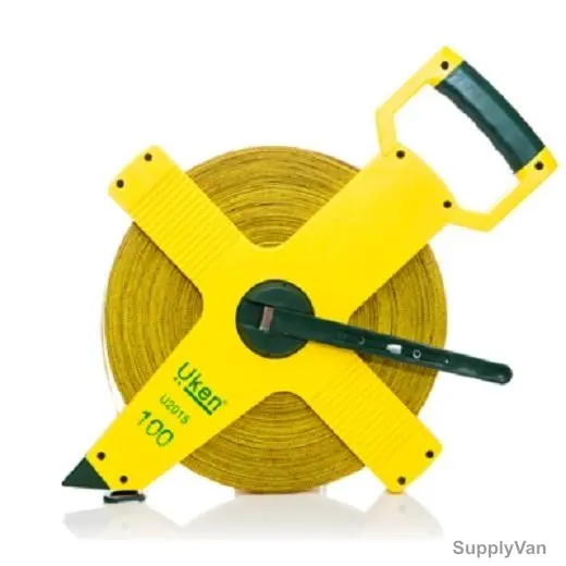 Uken Close Type Measuring Tape, U2015, 13MM, 100 Mtrs, Metric, Fiber