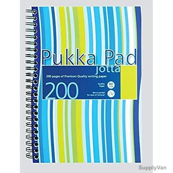Pukka Wiro Stripes Jotta Pad, JP021BL, A5, 80 gsm, 200 Pages, Blue