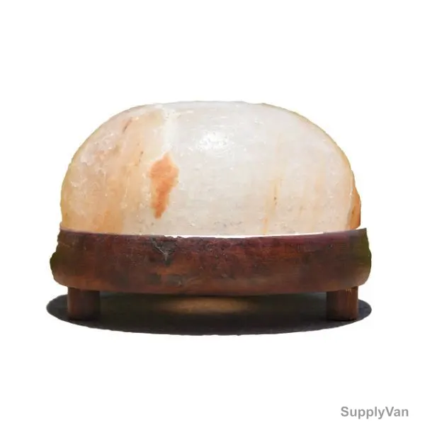 Att-Shi Rock Salt Lamp, PHXFBSP, Himalayan, Bowl Shaped, Wood, Pink