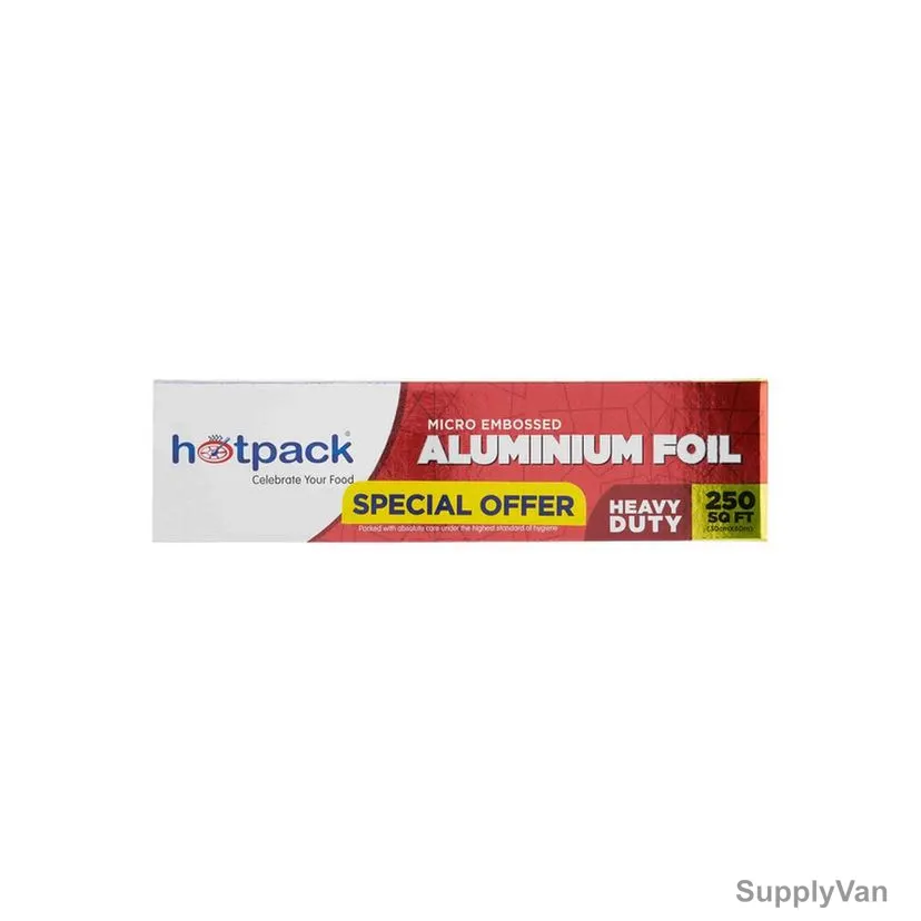 Hotpack Heavy Duty Micro Embossed Aluminium Foil, 250 SQ.FT, 30CM Width x 80 Mtrs Length — image 1