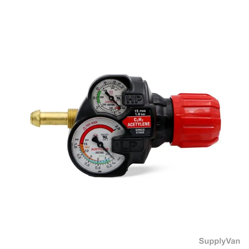 Victor Acetylene Gas Regulator, ESS4-15-993, Edge 2.0, 2 to 15 PSI — image 1
