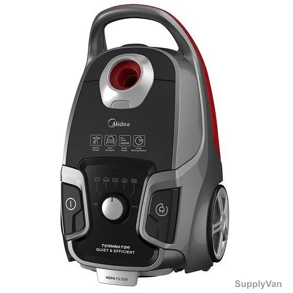 Midea Bag Type Canister Vacuum Cleaner, VCB52A15AA, 2400W, 6 Ltrs Capacity, Black/Grey