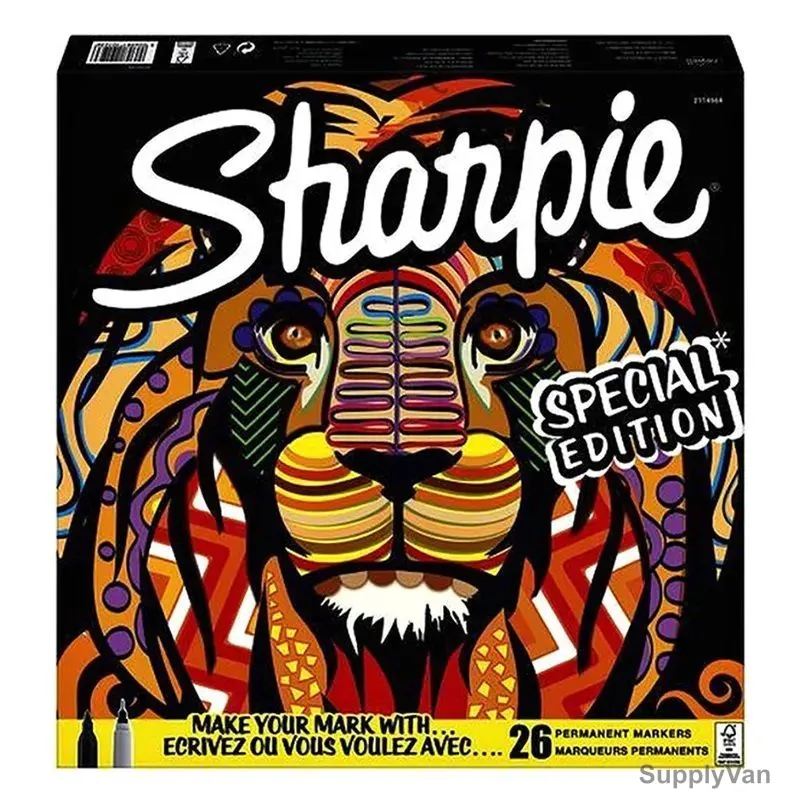 Sharpie Lion Pack Permanent Marker, SP-2110123, 0.9MM Tip Size, Assorted Colors, 26 Pcs/Set