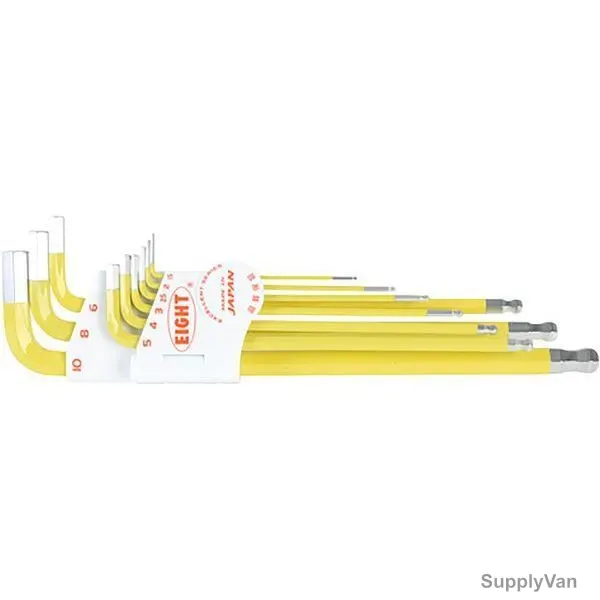 Eight Extra Long Taper Head Hex Key Wrench Set, TLC-S9NYE, 9PCS
