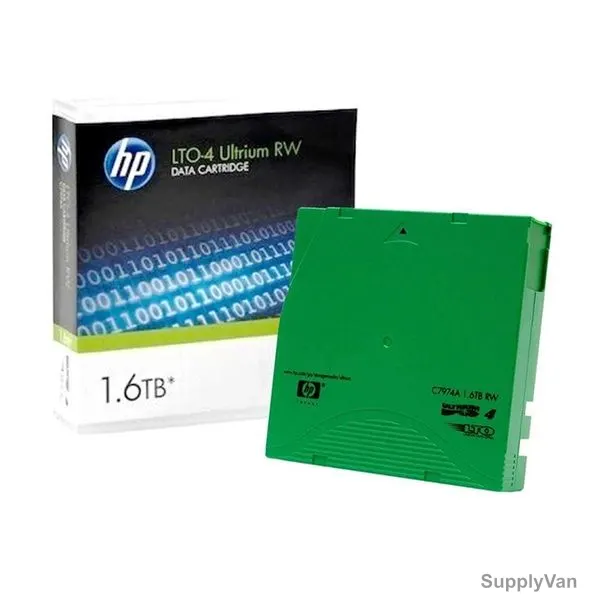 Hp Data Cartridge, C7974A, LT0-4 Ultrium RW, 1.6 TB/800GB, 12.65MM Width x 820 Mtrs Length, Green