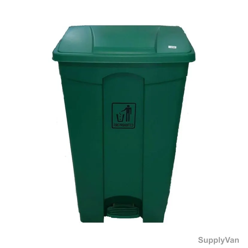 Ek Garbage Bin With Pedal, GC05G-87, Plastic, 87 Ltrs, Teal