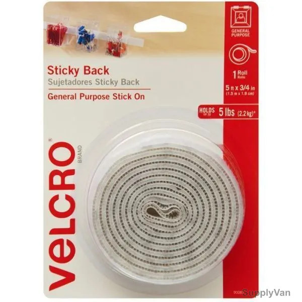 Velcro Stick on Tape, 1.5 Mtrs, White