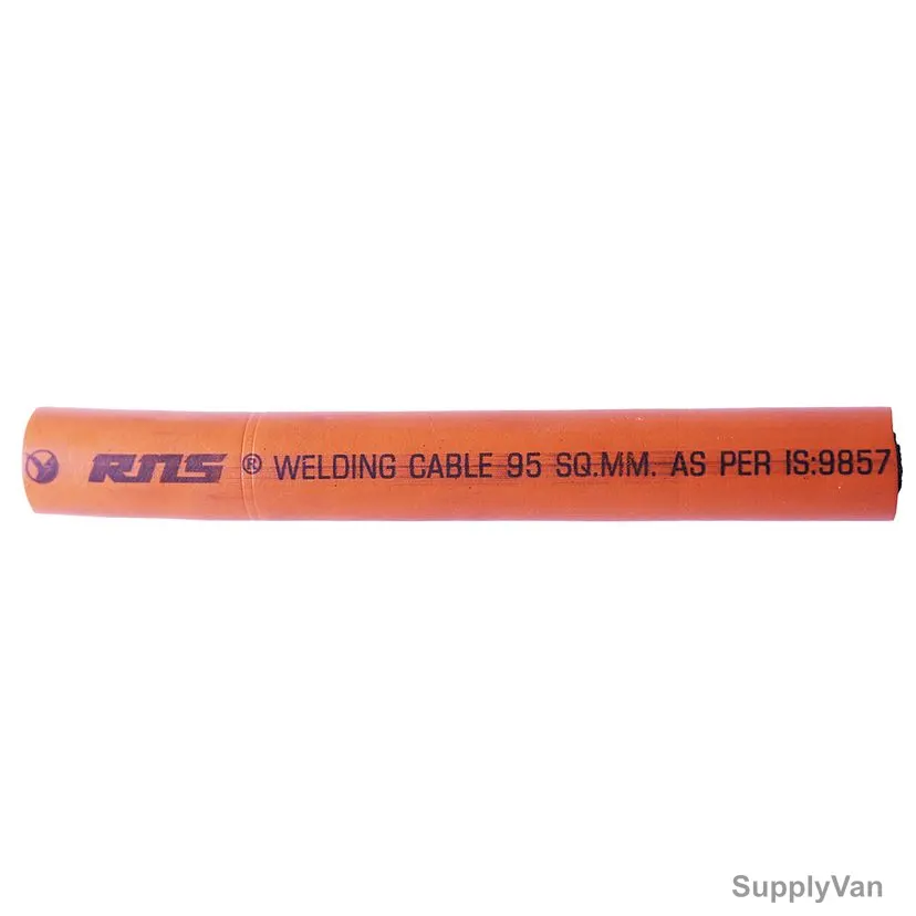 Rns Double Insulated Copper Welding Cable, 1 Core, 95 SQ.MM, 100 Mtrs Length, Orange