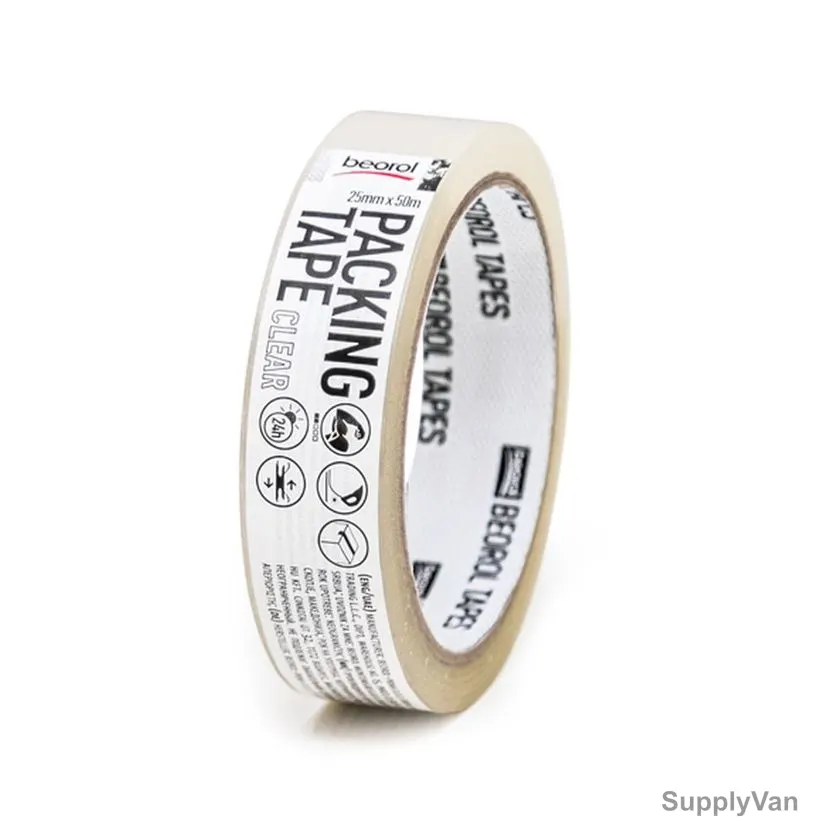 Beorol Packing Tape, S25x50, Acrylic Adhesive, 25MM x 50 Mtrs