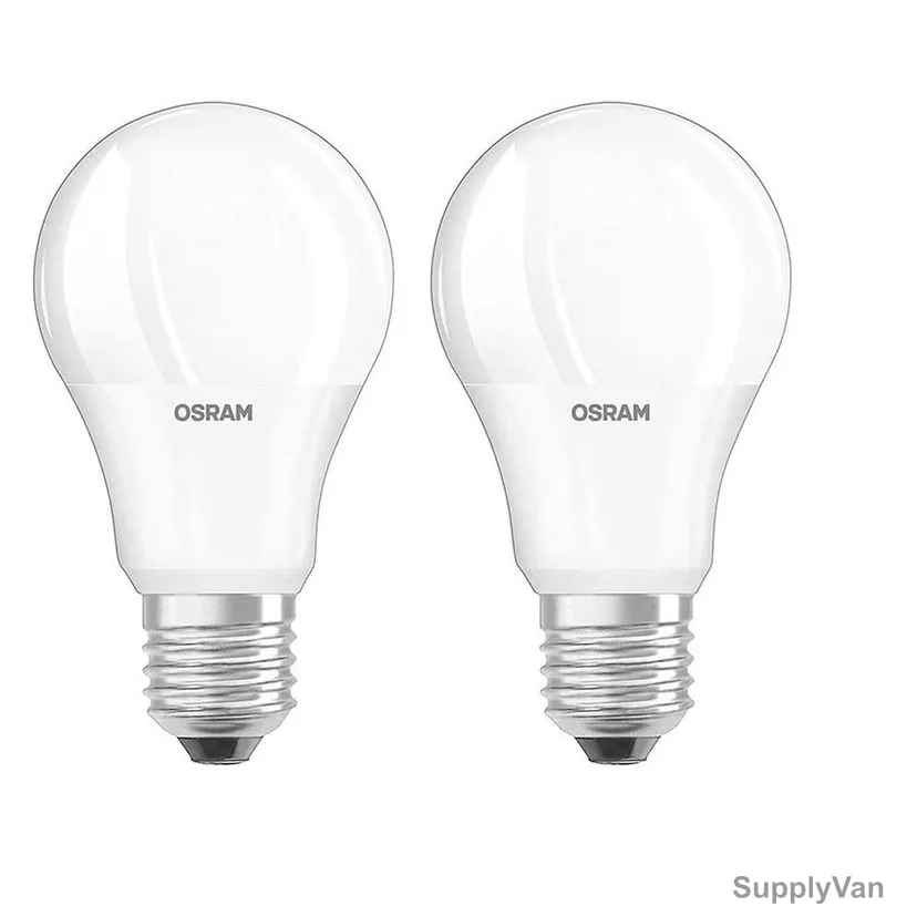 Osram LED Bulb, Classic A, 9W, 2700K, Warm White, 2 Pcs/Pack