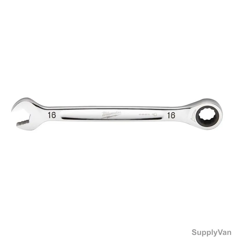 Milwaukee Ratcheting Combination Wrench, 4932471509, MaxBite, Chrome Plated, 16MM