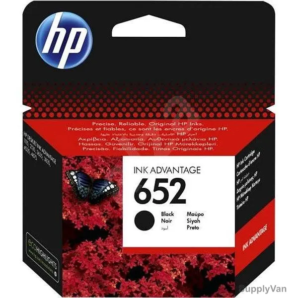 HP Original Ink Advantage Cartridge, F6V25AE, Inkjet, 652, 360 Pages, Black — image 1
