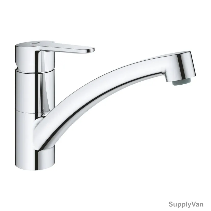 Grohe Single Lever Sink Mixer, 3168000F, Baueco, Metal, 1/2 Inch, Starlight Chrome Finish — image 1
