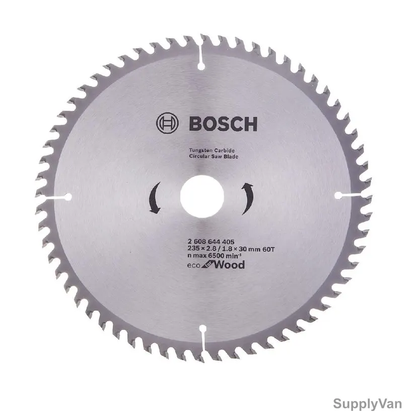 Bosch Wood Circular Saw Blade, 2608644405, Eco, TCT, 60T, 30MM Bore Dia x 235MM Dia, 5 Pcs/Pack