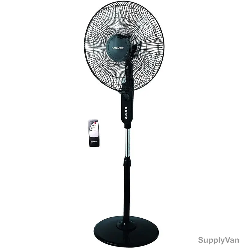 Sonashi Stand Fan With Remote Control, SF-8027SR, 16 Inch, 60W, Black — image 1